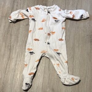 Pekkle Cozy Dinosaur Print Kids Footie Pajamas